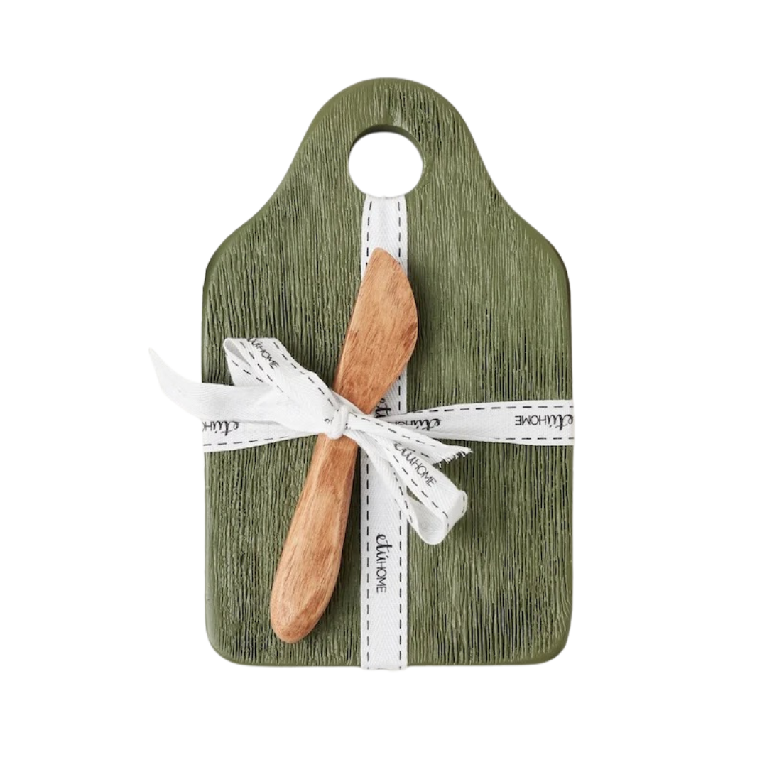 Dutch Cheese Board with Spreader, Small, Spruce Green
