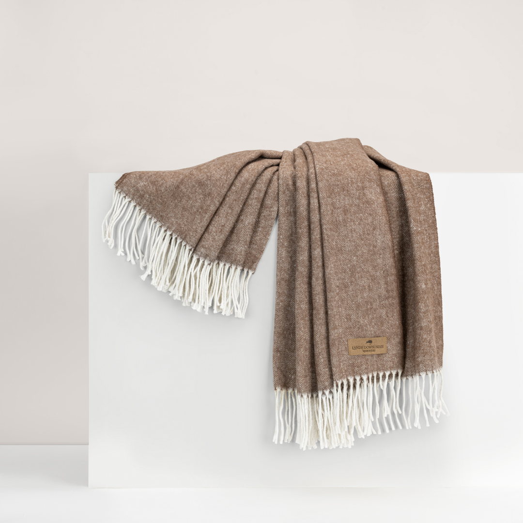 Italian Herringbone Throw Cocoa