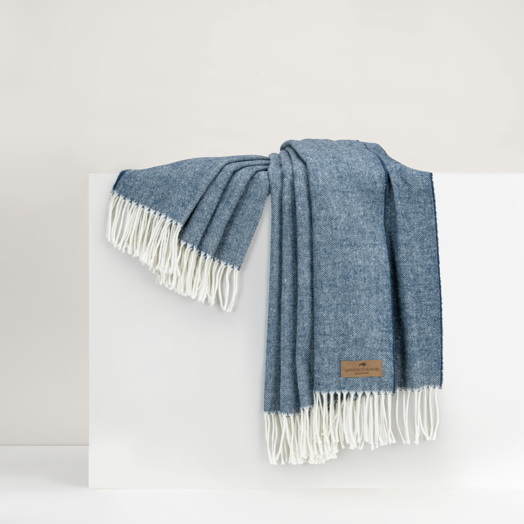 Italian Herringbone Throw Harbor