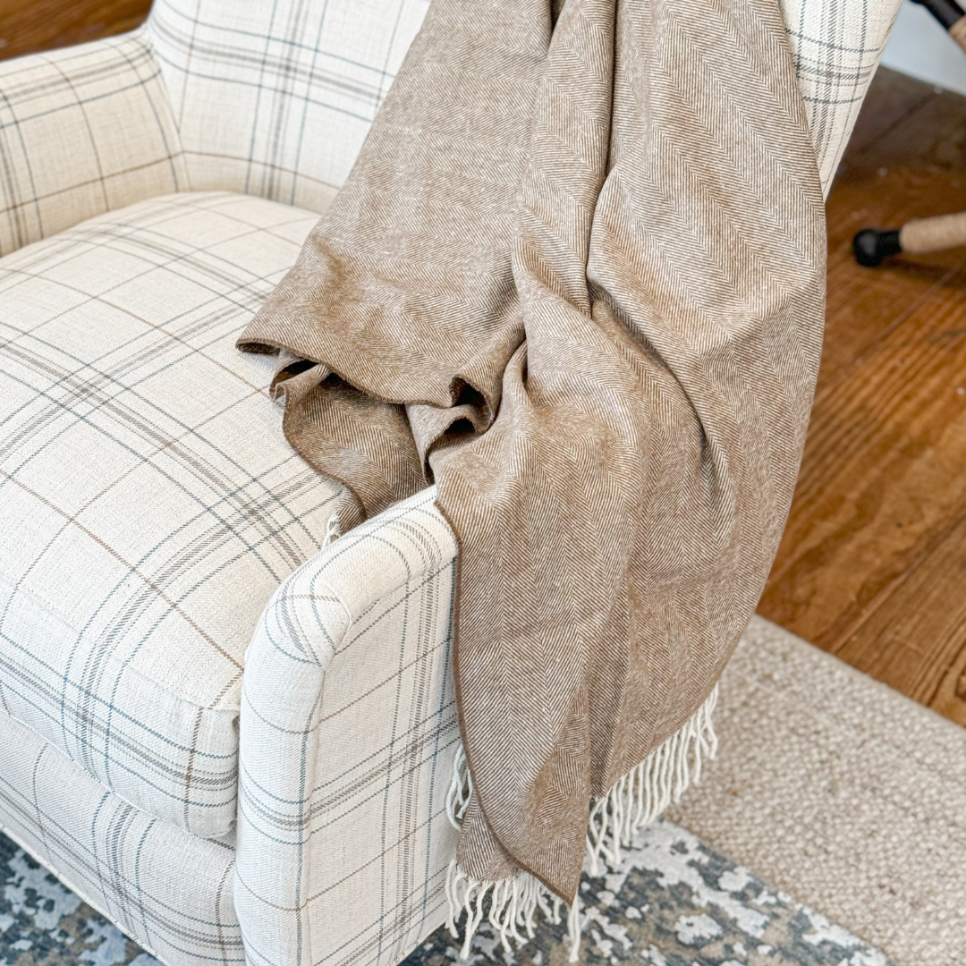 Italian Herringbone Throw Cocoa