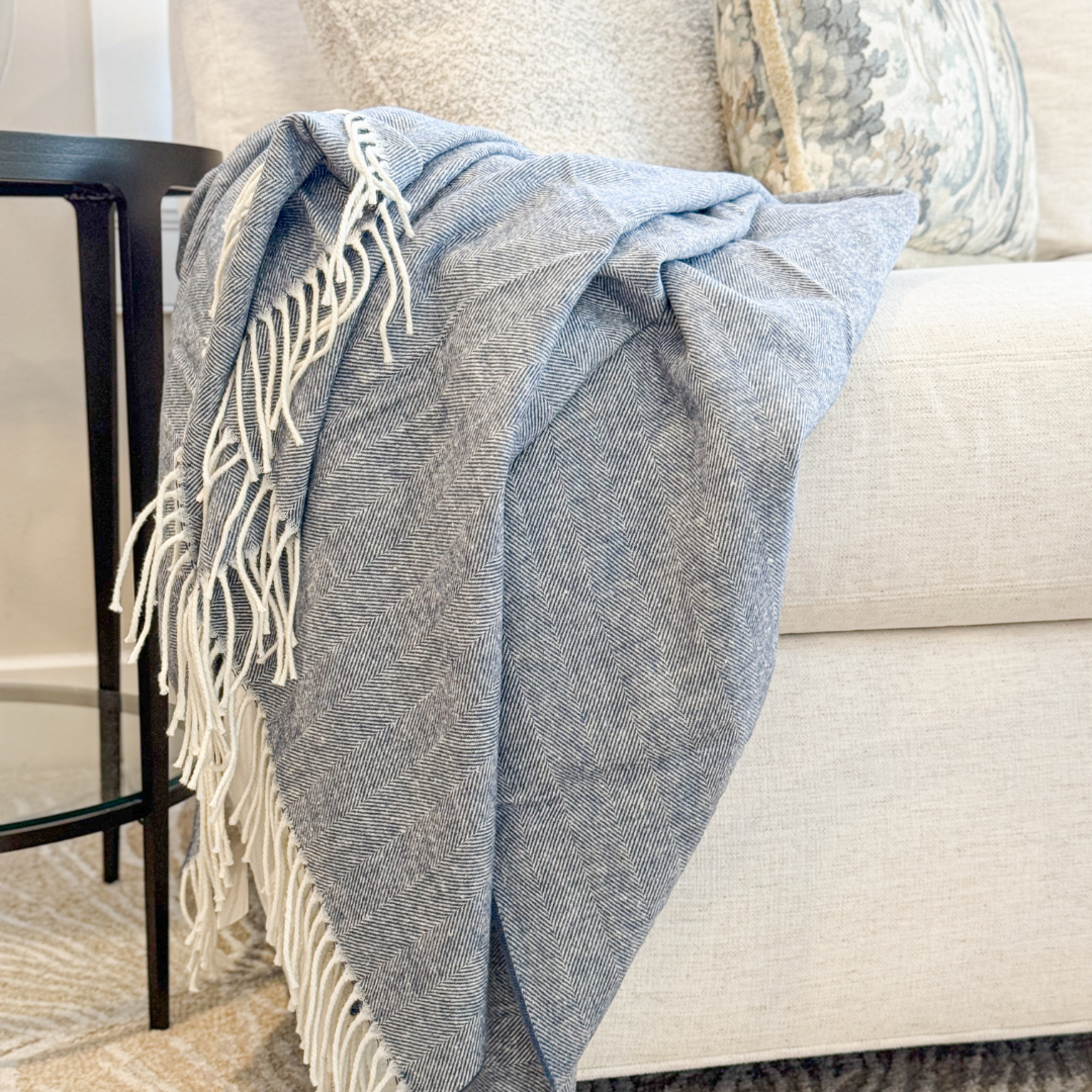 Italian Herringbone Throw Harbor